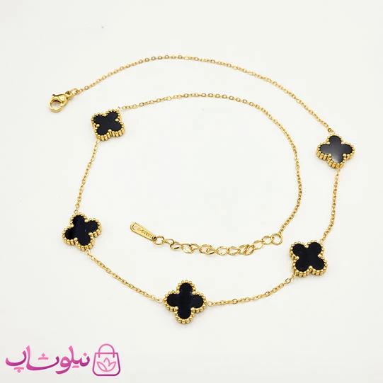 گردنبند زنانه مدل ونکلیف مشکی کد 1791