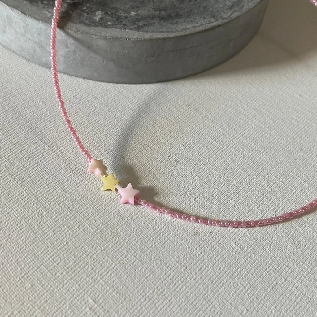 گردنبند صدفی ستاره صورتی