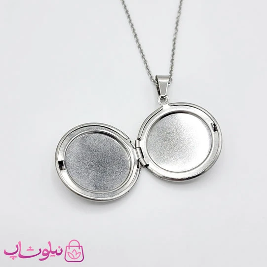 گردنبند لاکت مردانه زنانه دایره نقره ای کد 180
