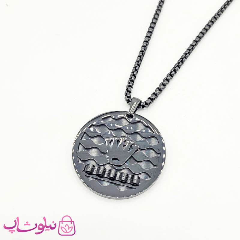 گردنبند مردانه رولکس استیل مشکی کد 2018