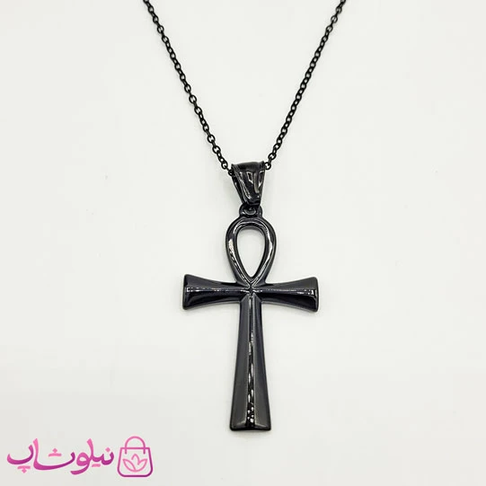 گردنبند مردانه صلیب مشکی
