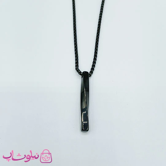 گردنبند مردانه مدل مکعب عشق مارپیچ مشکی کد 1288