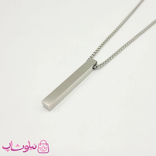 گردنبند مردانه مدل مکعب عشق نقره ای استیل کد 1398