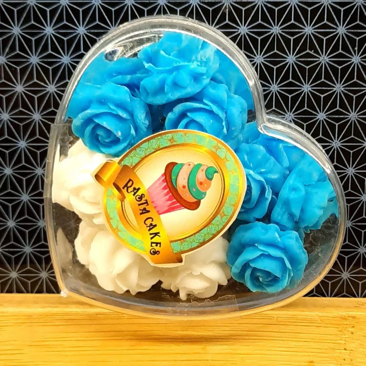 گل قند تزئینی گل رز رنگ آبی و سفید