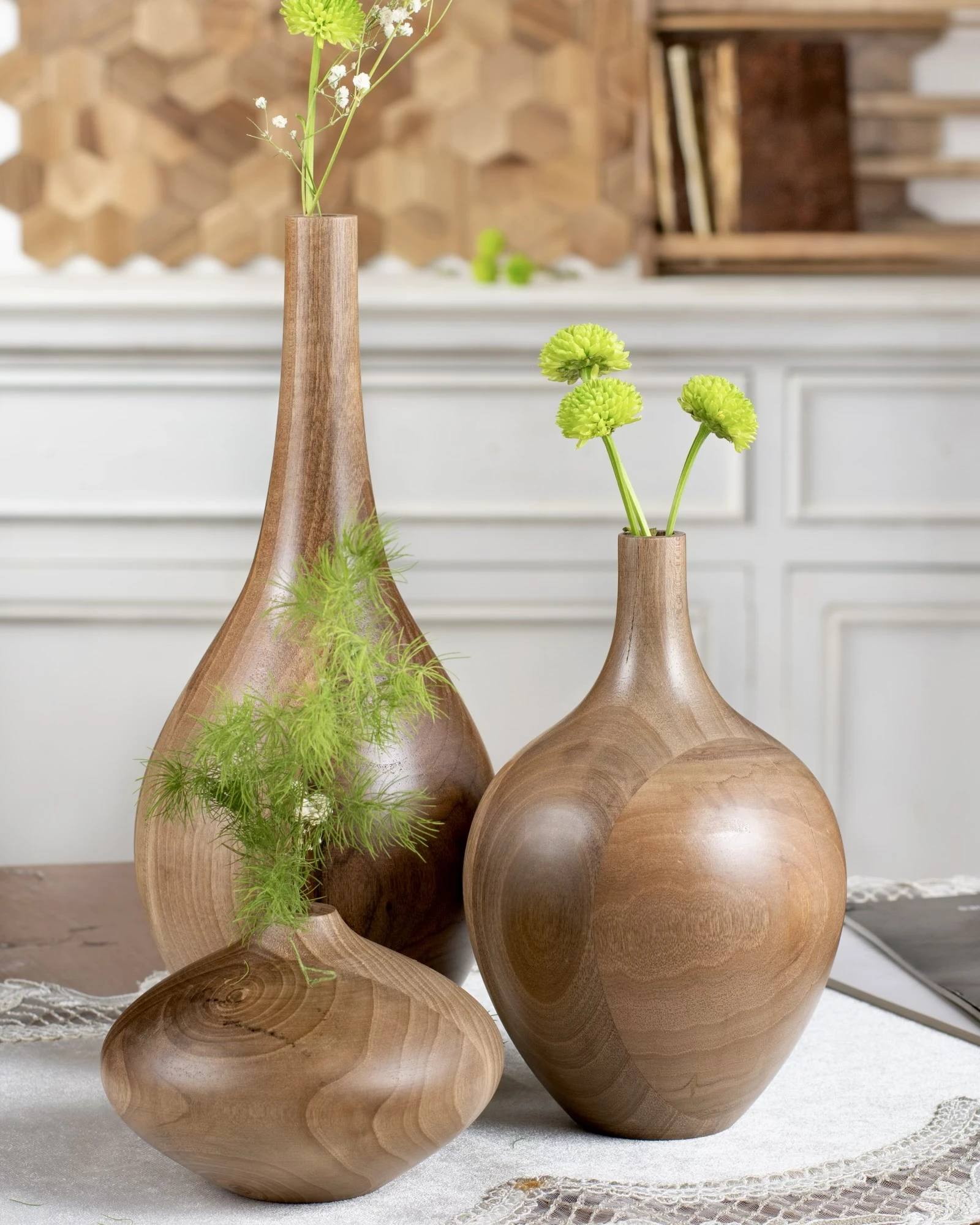 گلدان سالونگ‌ چوبی اماهوم SALONG/ 3Size