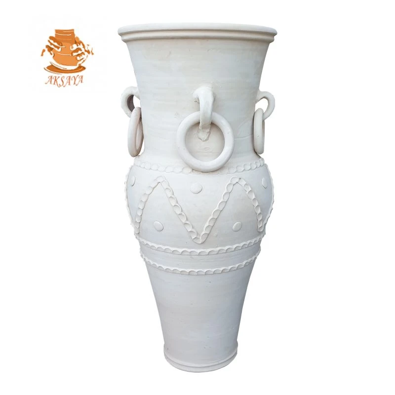 گلدان سفالی مدل خمره طرح گوشواره ای ارتفاع ۱۰۰ سانتی متر