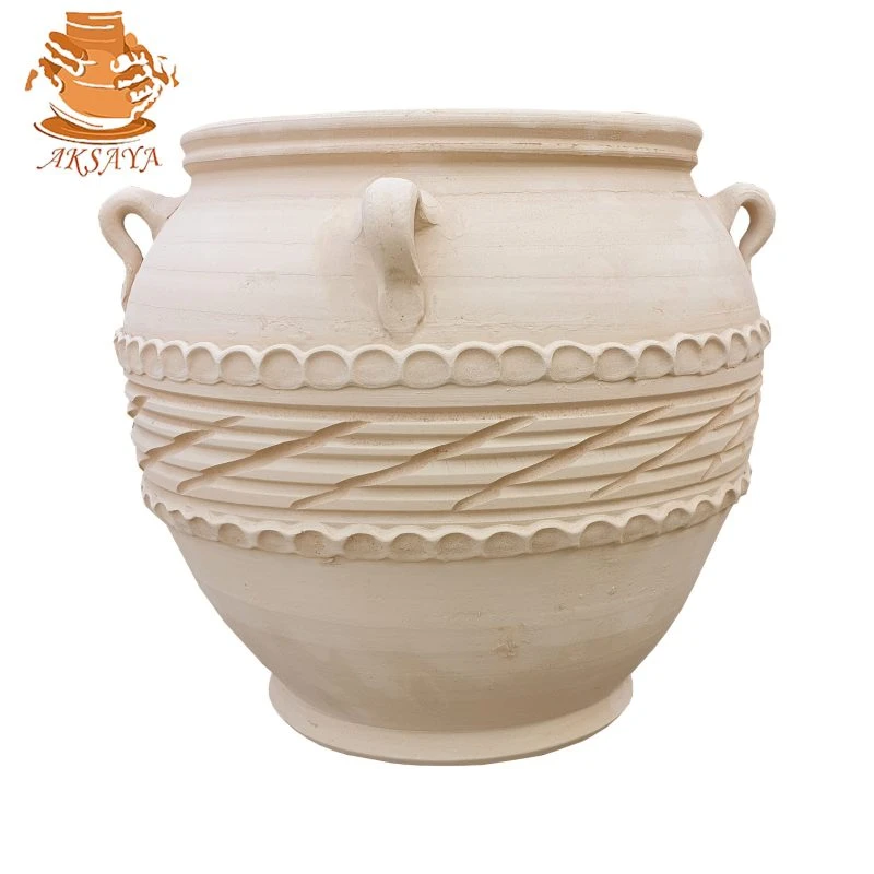 گلدان سفالی مدل سنتی طرح کروی ارتفاع ۵۰ سانتی متر