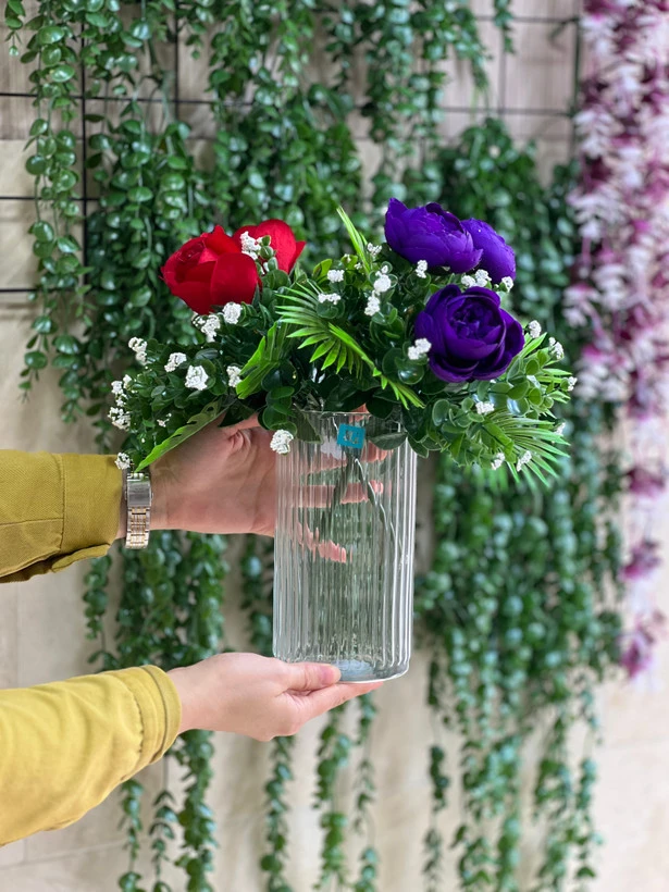 گلدان شیشه ای استوانه ای