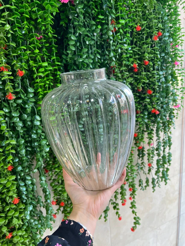 گلدان شیشه ای خمره ای بزرگ