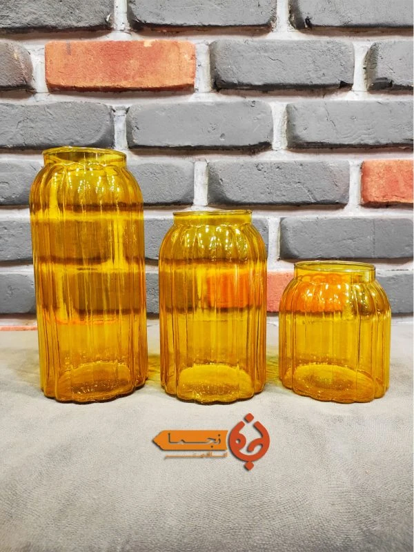 گلدان شیشه ای رنگ زرد کد 64k3t06