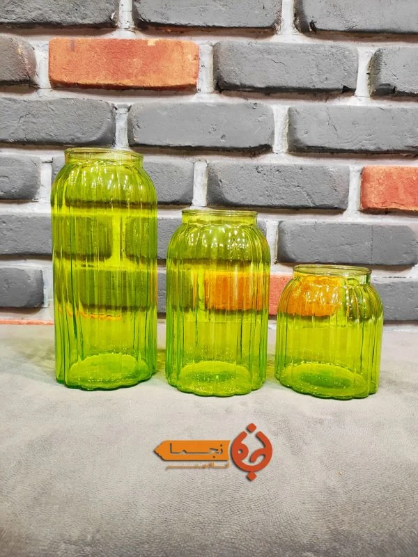 گلدان شیشه ای رنگ سبز کد 64k3t02