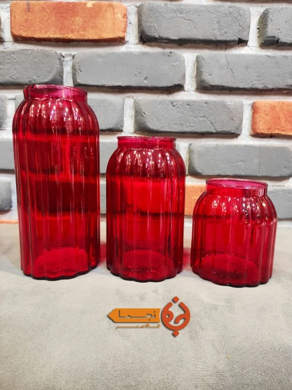 گلدان شیشه ای رنگ قرمز کد 64k3t01