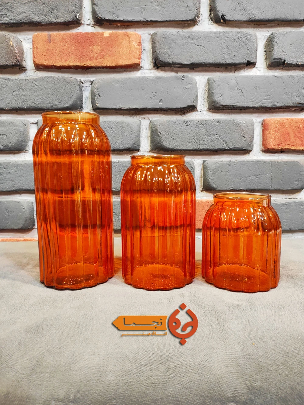 گلدان شیشه ای رنگ نارنجی کد 64k3t03