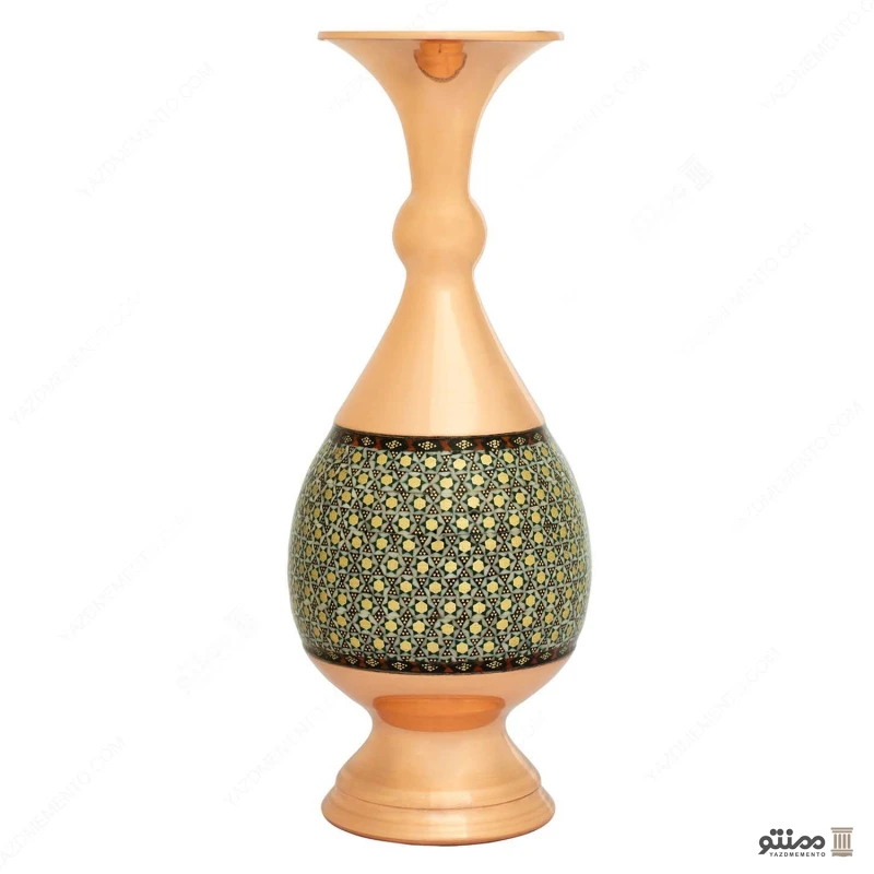 گلدان صراحی خاتم کاری ارتفاع ۲5 سانتی متری