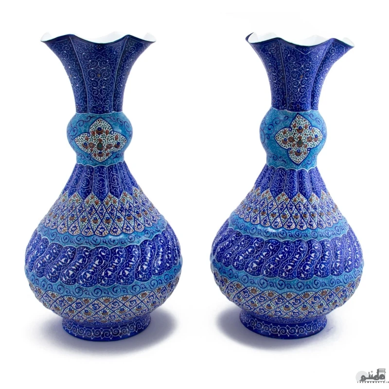 گلدان میناکاری سایز 30 سانتیمتر تنه گرد