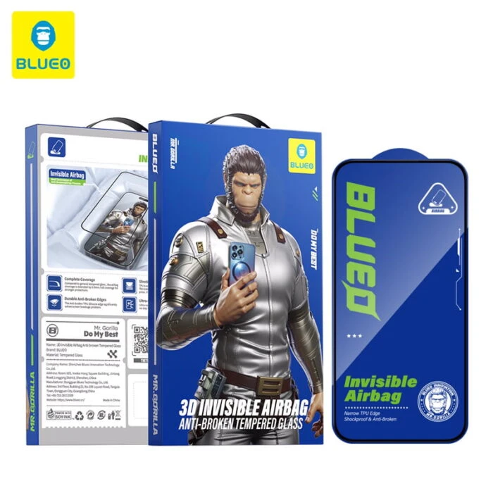 گلس محافظ صفحه BLUEO بلو 3D Invisible Airbag Anti Broken Tempered سه بعدی ایربگ دار