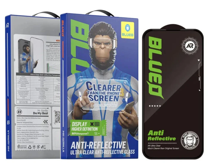 گلس محافظ صفحه BLUEO بلو AR & AG Matte Tempered مات ضد انعکاس نور با شفافیت بالا