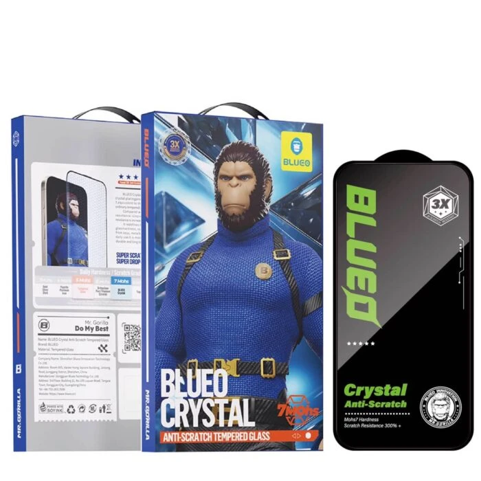 گلس محافظ صفحه BLUEO بلو کریستالی Crystal Anti-Scratch Tempered