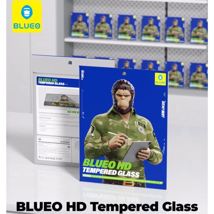 گلس محافظ صفحه آیپد BLUEO بلو Strong Tempered With Applicator