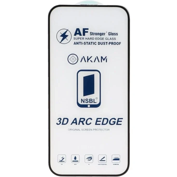 گلس گوشی سامسونگ شیشه ای AKAM مدل Full Cover ESD اورجینال مدل S24 Ultra با پک اختصاصی