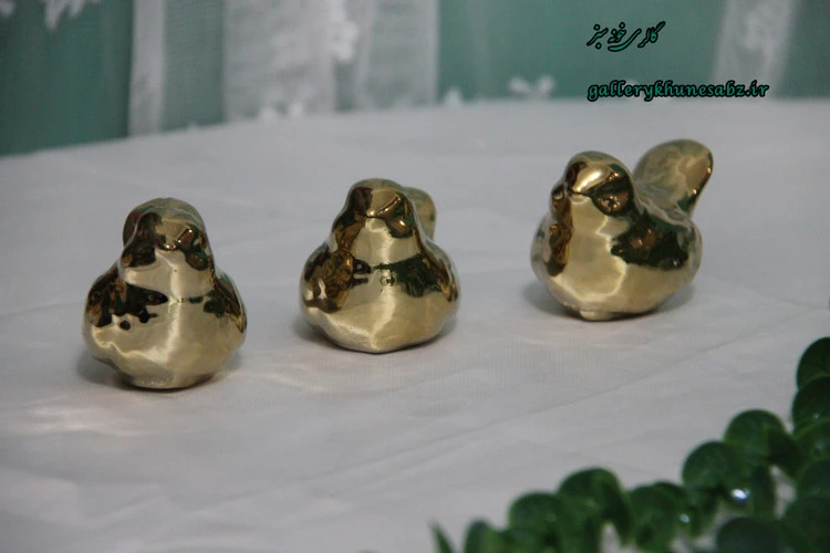 گنجشک دکوری طلایی سرامیک آبکاری شده