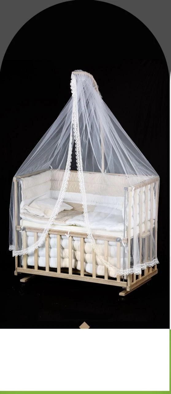 گهواره چوبی کنار مادر ( رنگ راش و طبیعی t)