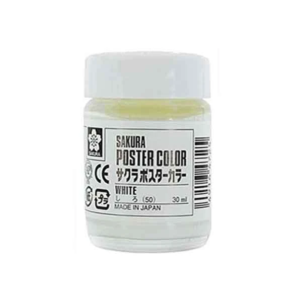 گواش ساکورا سفید حجم 30 میل (sakura poster color white)