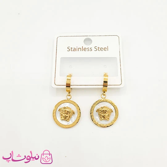 گوشواره آویز دخترانه مدل ورساچه سفید کد 2291