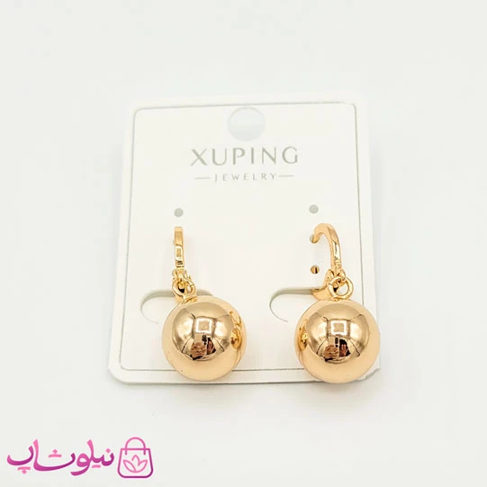 گوشواره آویز دخترانه ژوپینگ مدل توپی آینه ای کد 798