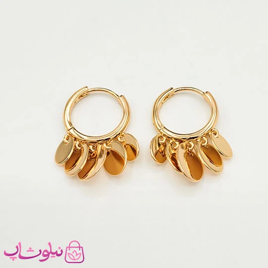 گوشواره آویز دخترانه ژوپینگ مدل سکه ای (پولکی) کد 3291