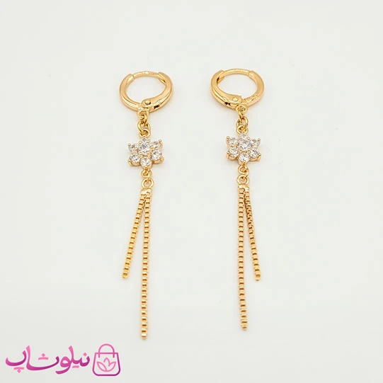 گوشواره آویز دخترانه ژوپینگ مدل گل کد 1391