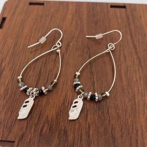 گوشواره آویز طرح پر