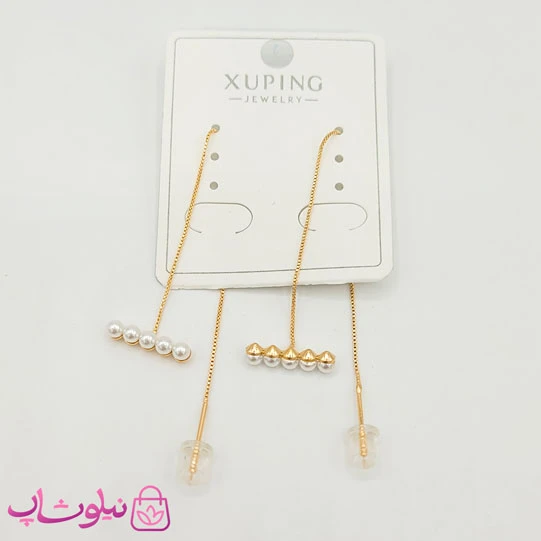 گوشواره بخیه ای ژوپینگ مدل مرواریدی کد 1191