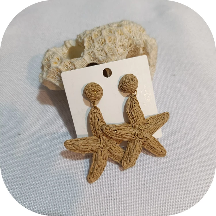 گوشواره حصیری طرح ستاره دریایی
