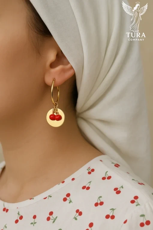 گوشواره حلقه ای آویزدار