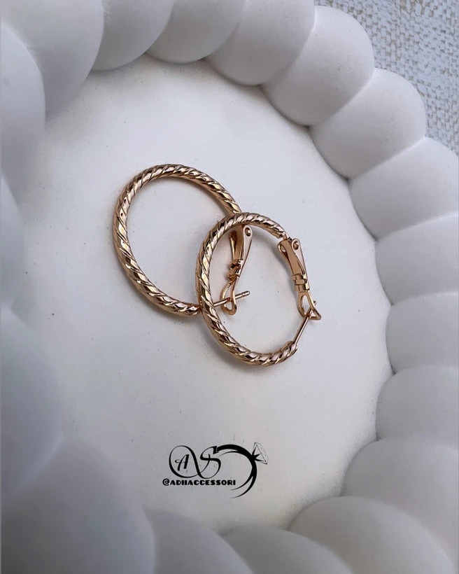 گوشواره حلقه ای تراشکاری شده ازبرندژوپینگ