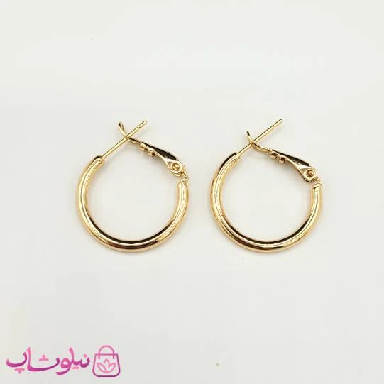گوشواره حلقه ای دخترانه ژوپینگ طلایی قطر 2.5 سانت کد 2091