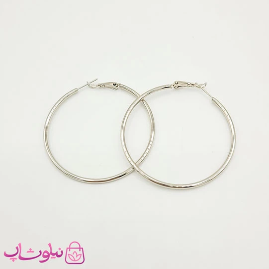 گوشواره حلقه ای دخترانه ژوپینگ نقره ای کد 1391
