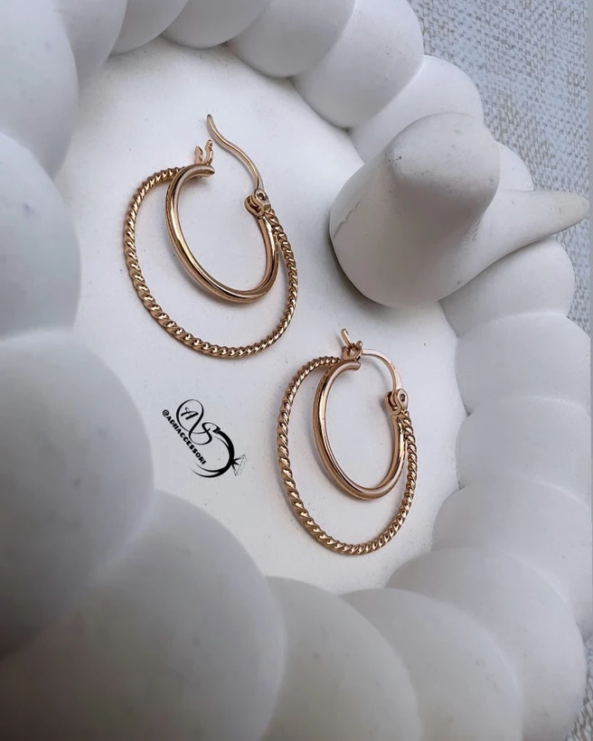 گوشواره حلقه ای دوبل ازبرندژوپینگ
