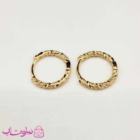گوشواره حلقه ای زنانه ژوپینگ طرحدار قطر 1.5 سانت کد 891