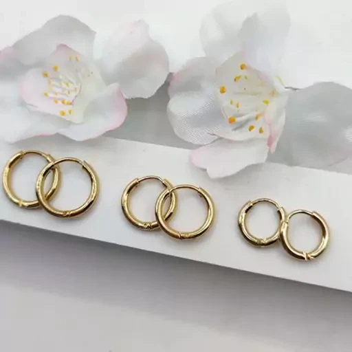 گوشواره حلقه ای طلایی استیل