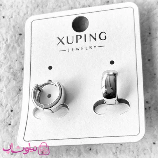 گوشواره حلقه ای ژوپینگ براق قطر 10 میل ضخامت 4 میل کد 1591
