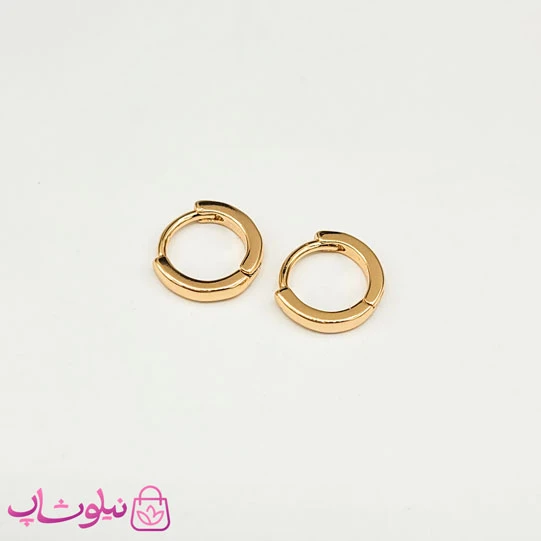 گوشواره حلقه ای ژوپینگ ساده طلایی