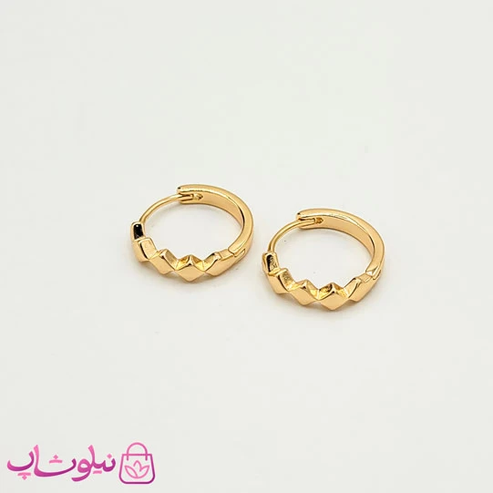 گوشواره حلقه ای ژوپینگ طرح لوزی کد 699