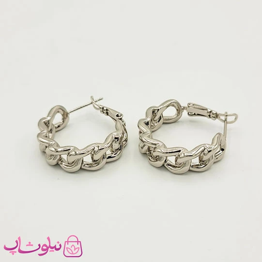 گوشواره حلقه ای ژوپینگ مدل کارتیر سیلور کد 63
