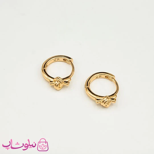 گوشواره حلقه ای کوچک ژوپینگ طرح گره عمده کد 571