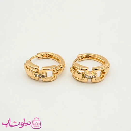 گوشواره حلقه ای کوچک ژوپینگ نگیندار کد 791