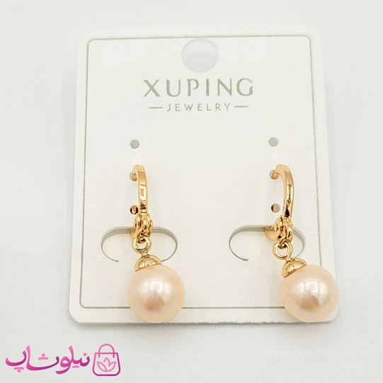 گوشواره دخترانه ژوپینگ با آویز مروارید کد 891