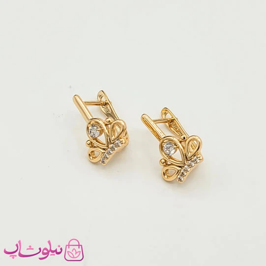 گوشواره دخترانه ژوپینگ مدل تاج کد 721