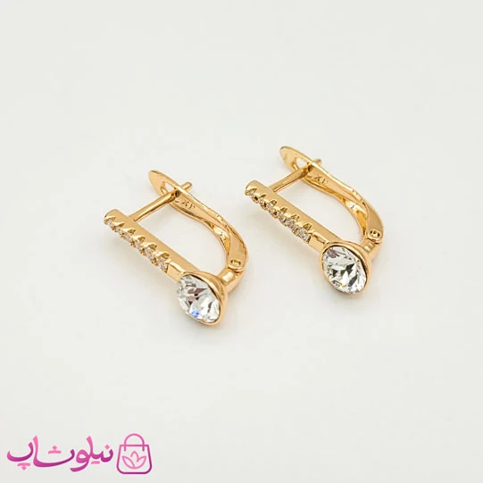 گوشواره دخترانه ژوپینگ مدل سواروسکی سفید کد 1598